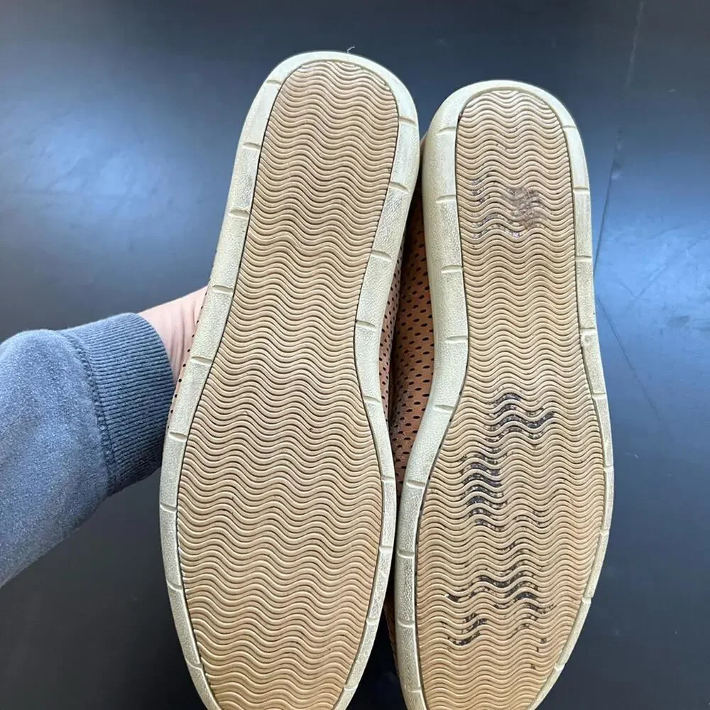 1901 Malibu Perforated Slip on Leather‎ Men's Shoes in Tan Leather - 9.5 M